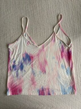 Old Navy Cream Tie-Dye V-Neck Spaghetti Strap Cami